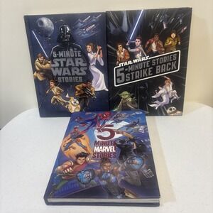 3 Book Bundle 5-Minute Star Wars Stories, Star Wars Strikes Back, Marvel Stories